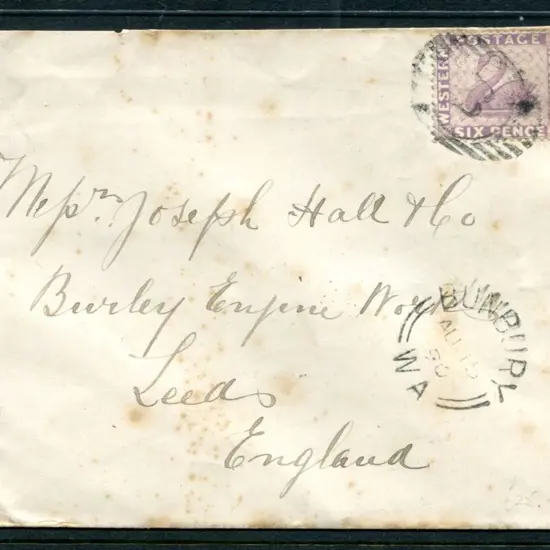 1890 (15th Aug) Proving cover to England for 11 ...