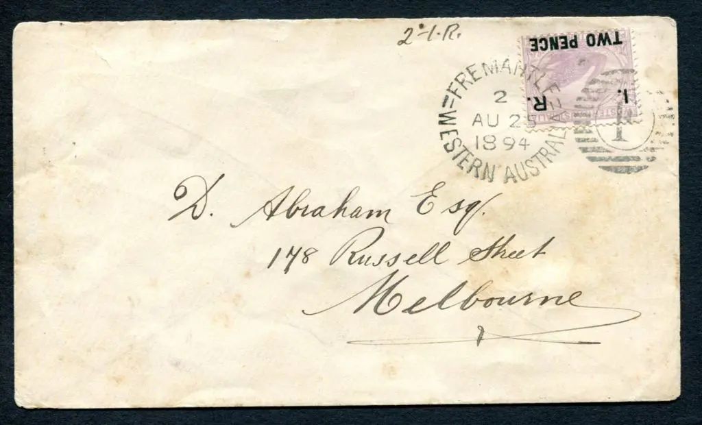 1894 (25th Aug) F.Mayhew & Co, Fremantle cover ... Image 1++