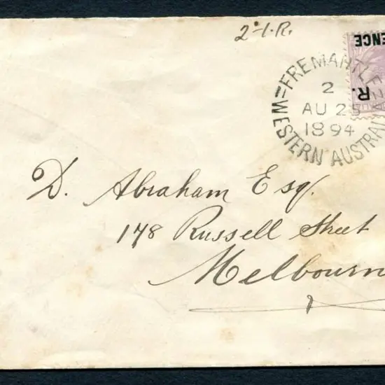 1894 (25th Aug) F.Mayhew & Co, Fremantle cover ...
