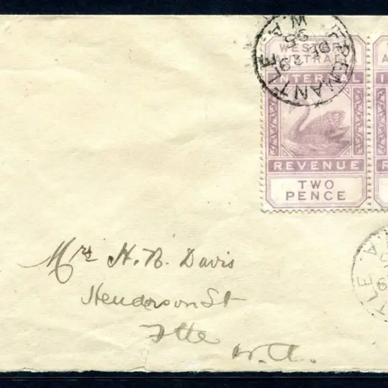 1895 (29th Dec) Local Fremantle cover with 2d dull ...