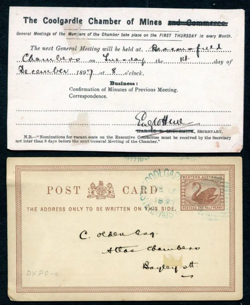 1897 (14th Dec) 1892 ½d chestnut on white stock ... Image 1++