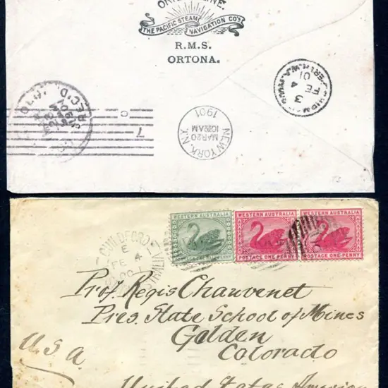 1901 (4th Feb) cover from Guildford to USA with ½d ...