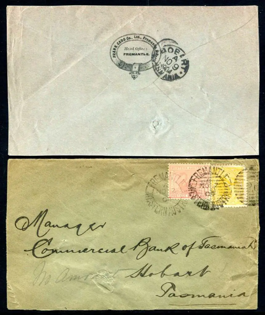 1904 (2nd Nov) Fremantle to Hobart "Frank Cadd & ... Image 1++