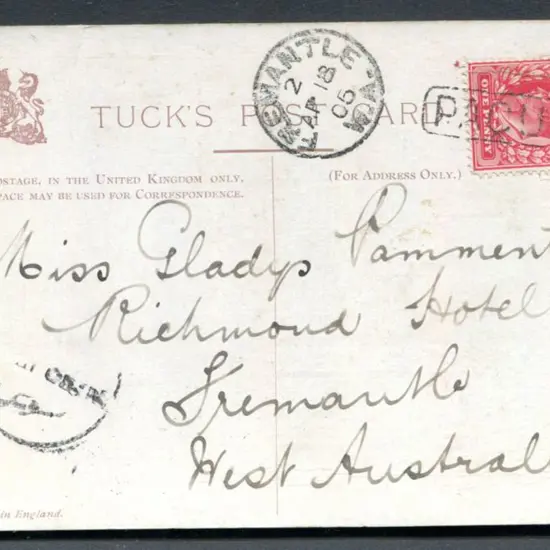 1905 (18th Apr) "RMS Orontes" colour postcard with ...