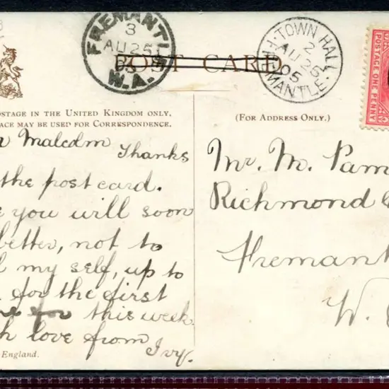 1905 (25th Aug) "The Avon… Stratford-On-Avon" ...