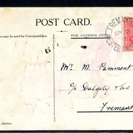 1905 (2nd Sept) VSM Cartoon postcard addressed to ...