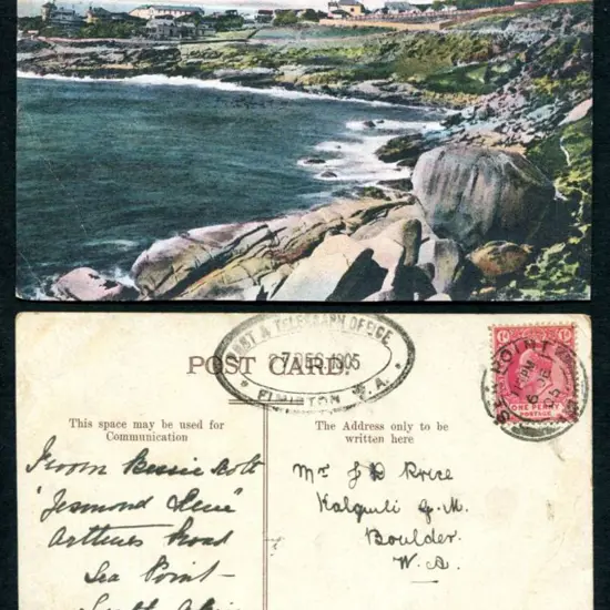 1905 (6th Dec) Incoming mail from Sea Point, Cape ...
