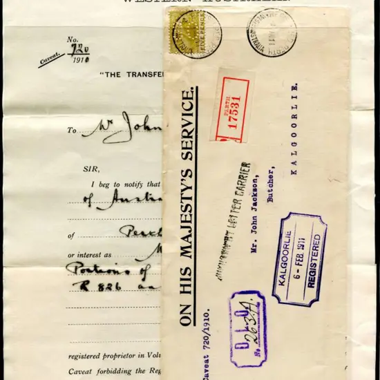 1910 (11th August) Registered, Unclaimed & ...