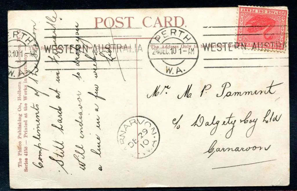 1910 (24th Dec) "For Auld Lang Syne" greetings ... Image 1++