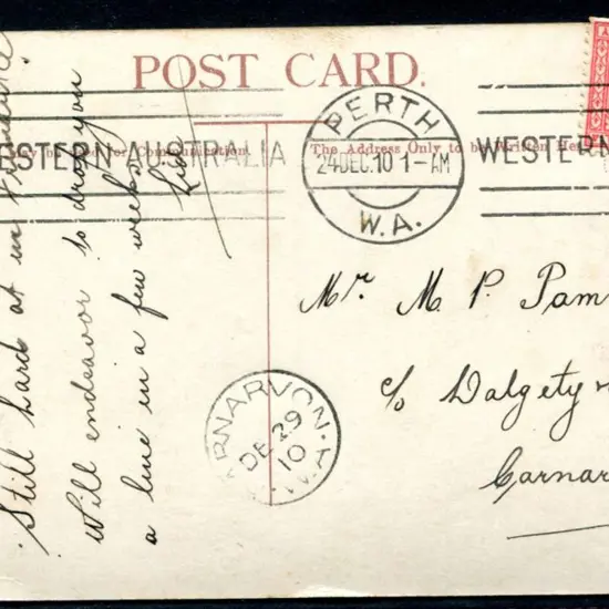1910 (24th Dec) "For Auld Lang Syne" greetings ...