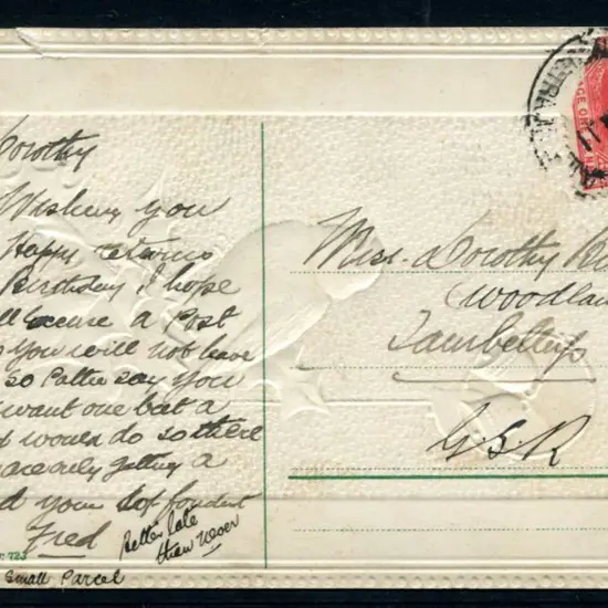 1911 (13th Mar) Colour Greeting postcard from ...