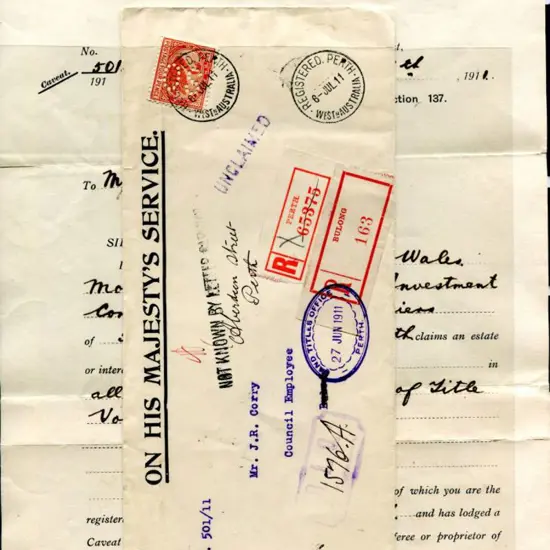 1911 (6th July) Registered undelivered Titles ...