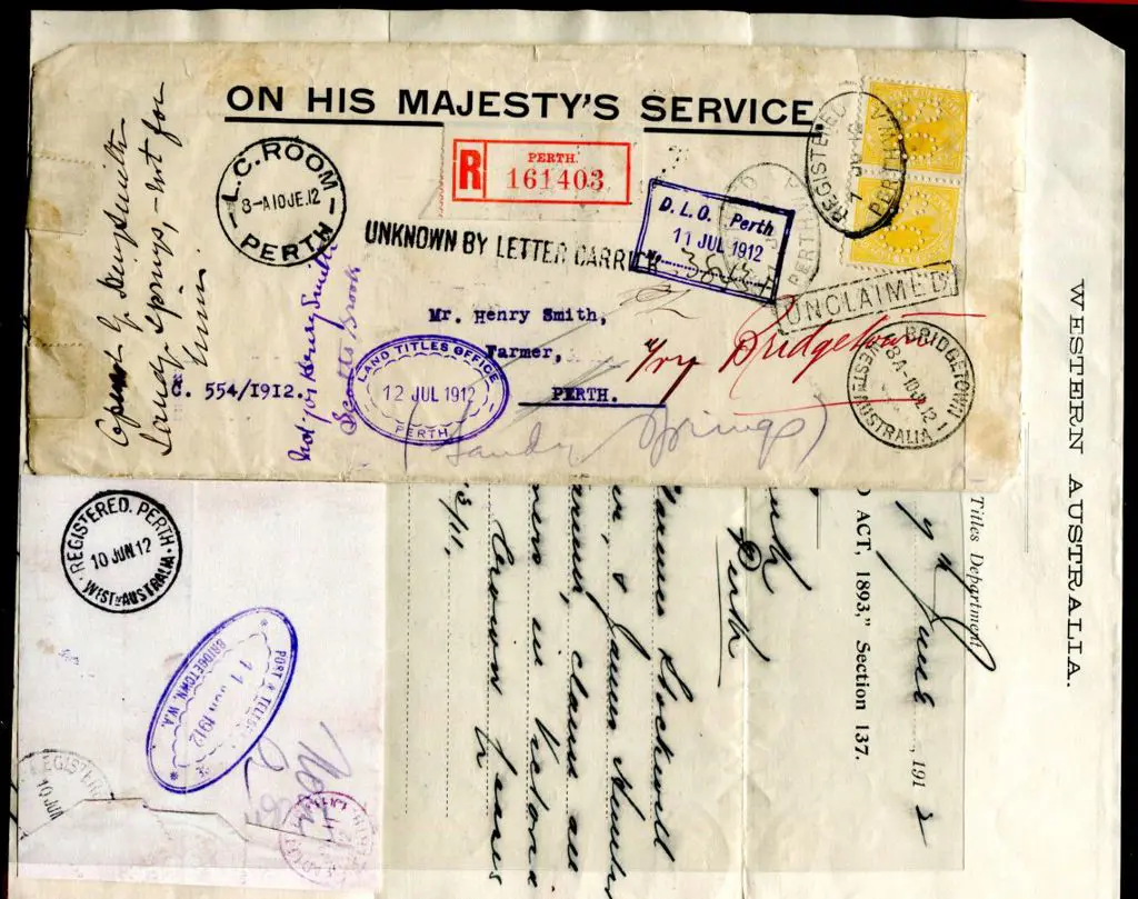 1912 (10th June) Interesting Land Titles Office on ... Image 1++