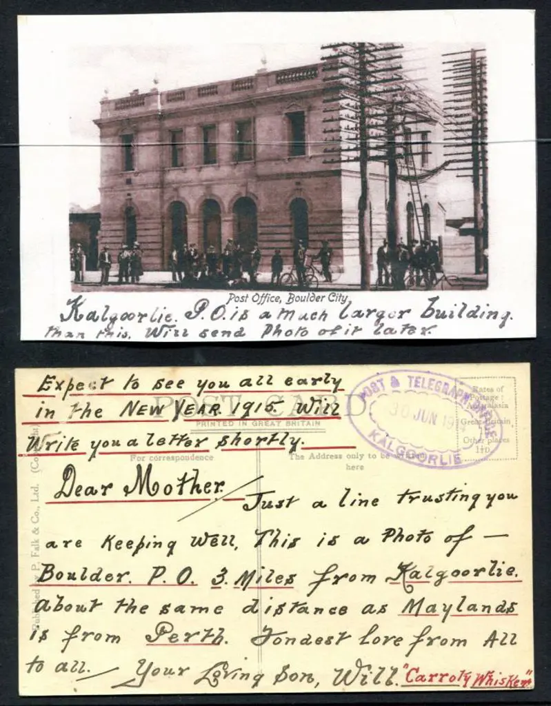 1914 (30th June) "Post Office, Boulder City" Falk ... Image 1++