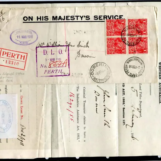 1916 (5th Feb) "On His Majesty's Service" ...