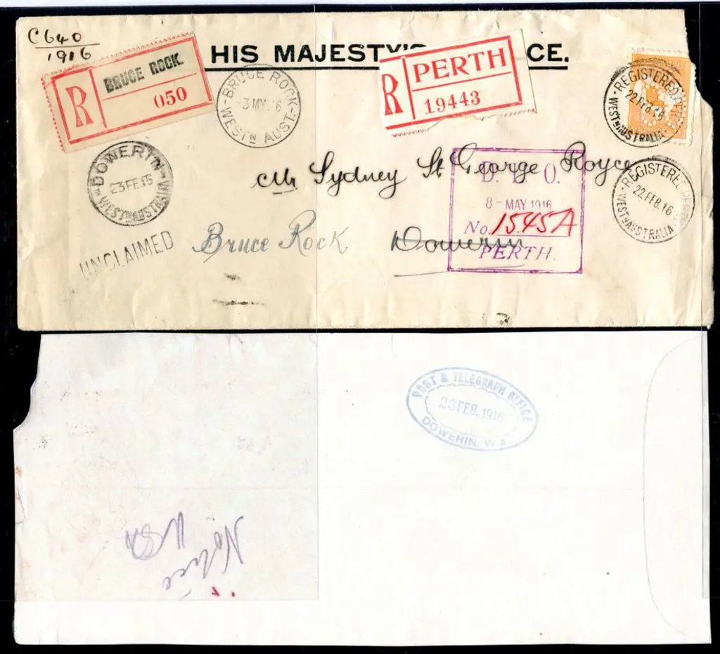1916 (22nd Feb) Registered but undelivered "On His ... Image 1++