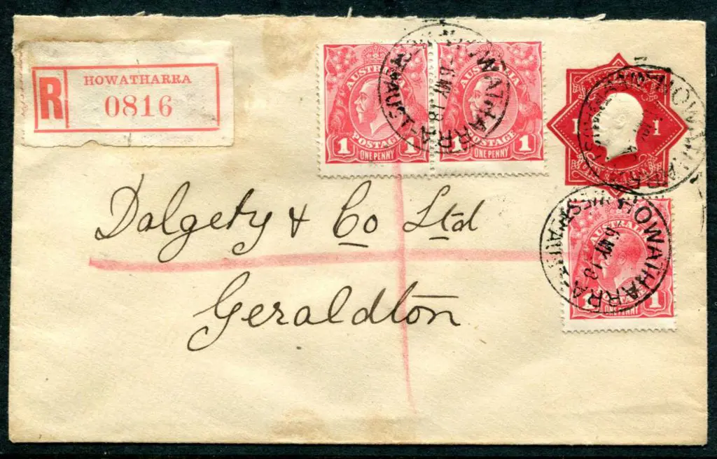 1918 (6th May) 1d red KGV Embossed Envelope ... Image 1++