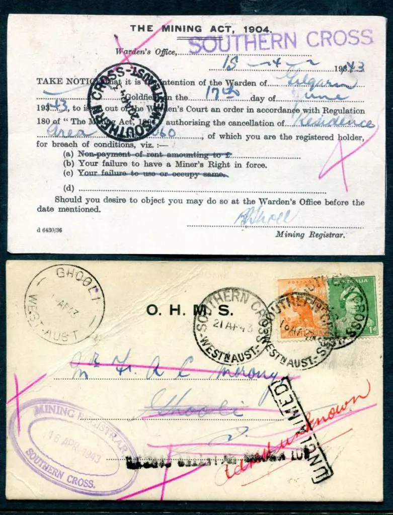 1943 (16th Apr) Mining Act O.H.M.S. postcard from ... Image 1++
