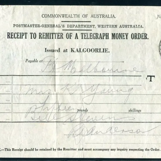 1948 (17th Dec) "Form M.O. 118 Receipt to Remitter ...