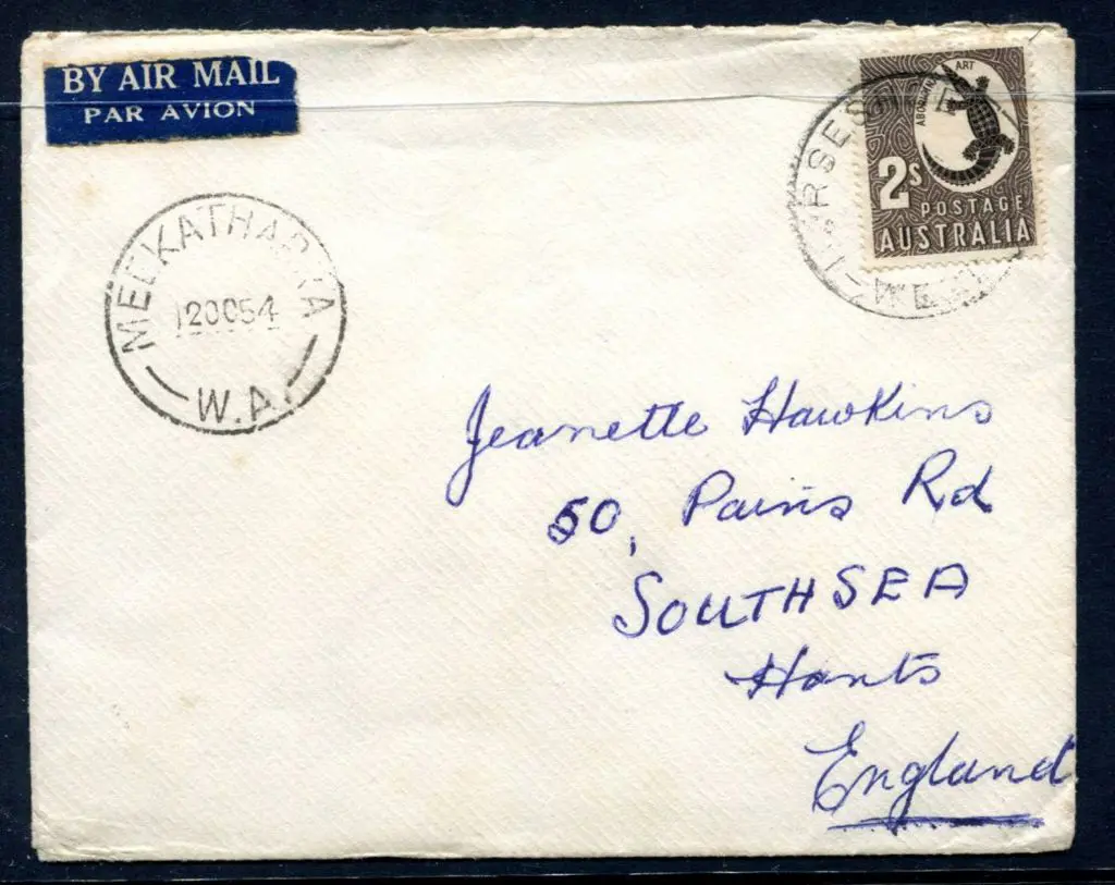 1954 (20th Oct) Airmail cover from Horseshoe to ... Image 1++
