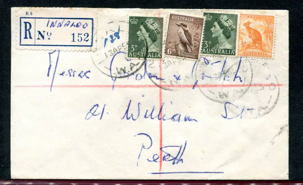 1955 (13th Apr) Registered cover Provisional reg ... Image 1++
