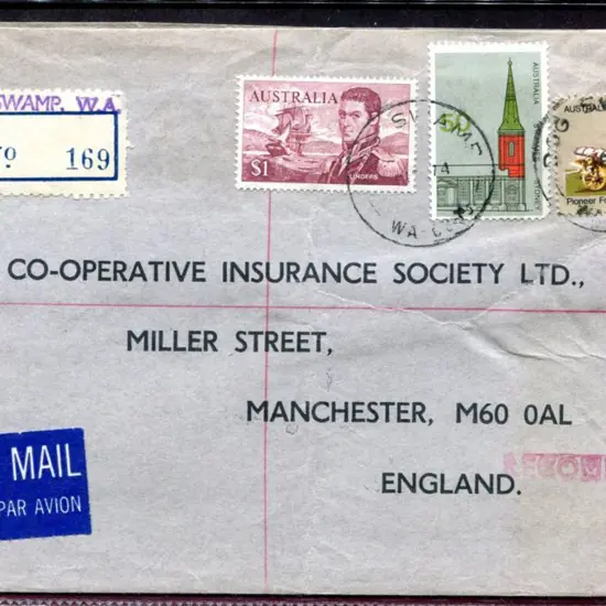 1974 (11th Feb) Registered Airmail cover with "DOG ...