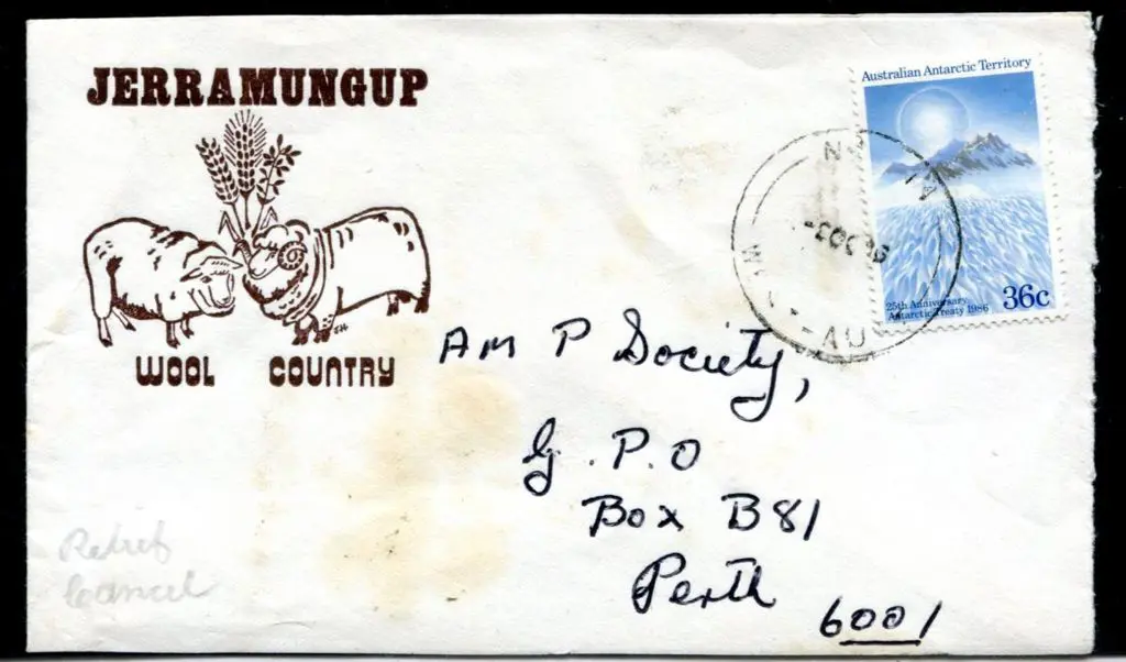 1986 (8th Oct) "Jerramungup, Wool Country" sheep ... Image 1++