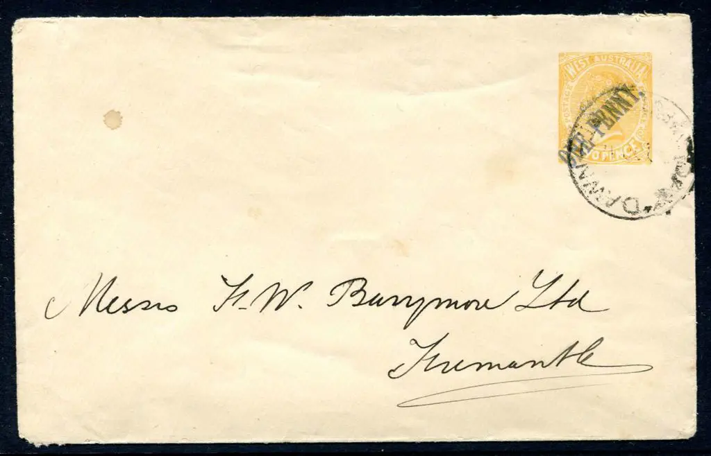 1912 "ONE PENNY." surcharge in blue-green ink on ... Image 1++