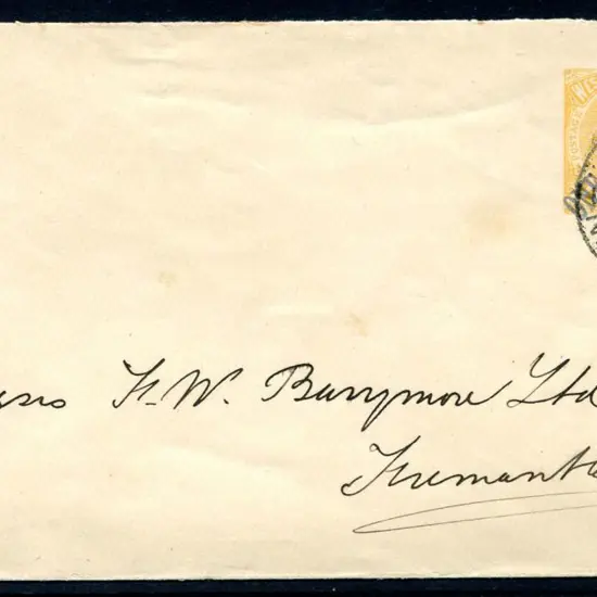 1912 "ONE PENNY." surcharge in blue-green ink on ...