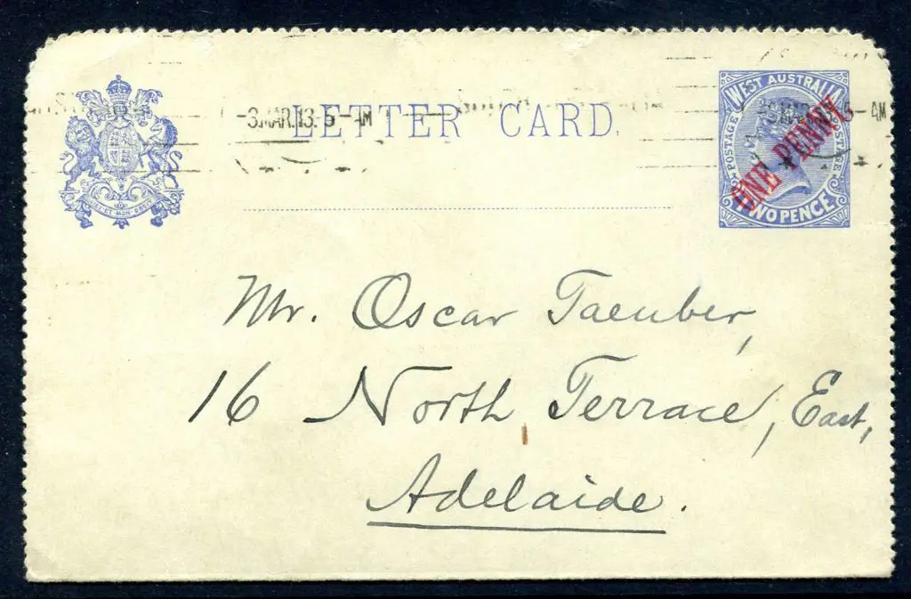 1912 "ONE PENNY" surcharge in red on 2d. Fine used ... Image 1++