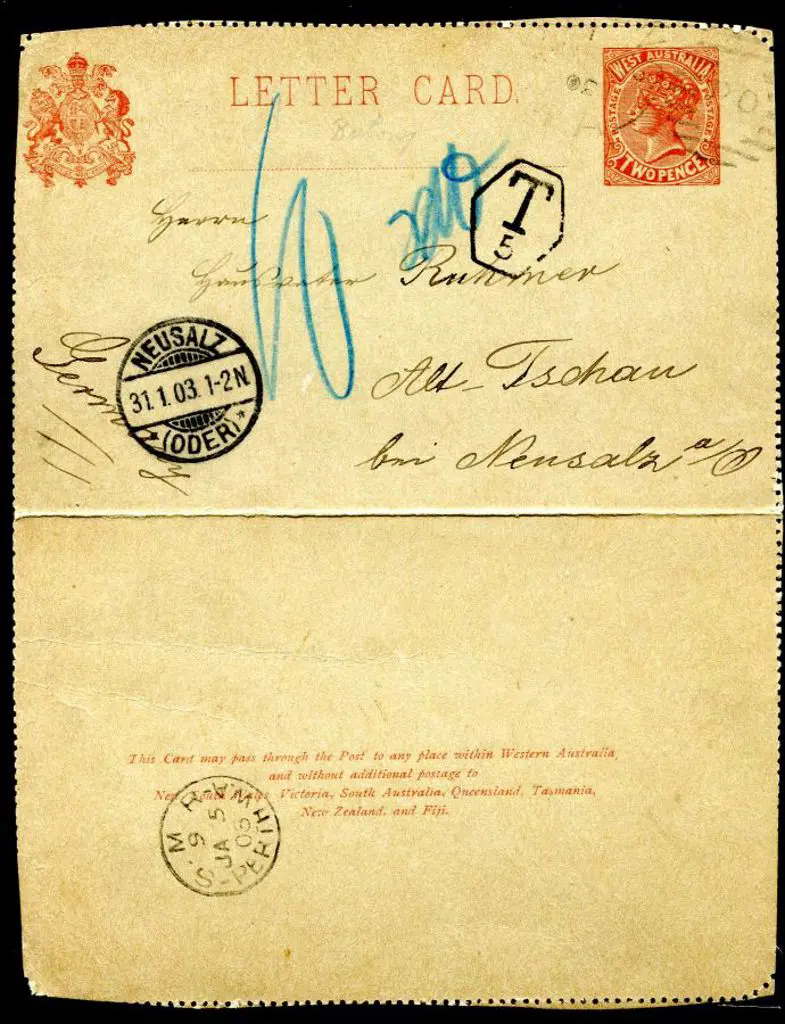 1915 2d brown-red with text on back. Postally used ... Image 1++