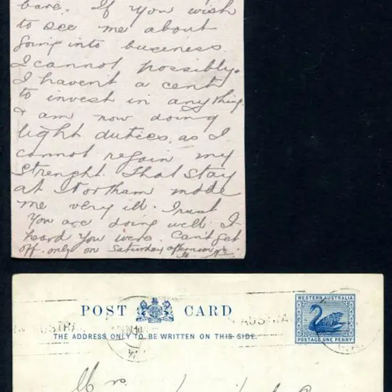 1910 1d steel blue (PC 18.1) to local Perth ...