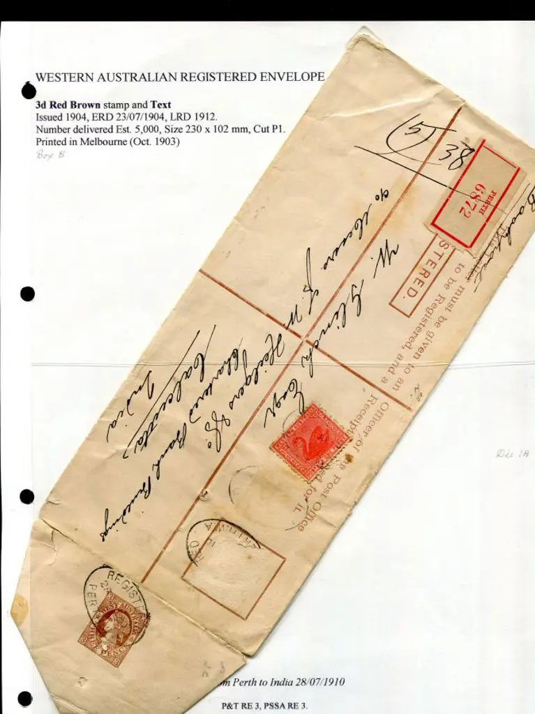 1903 3d stamp & text in red-brown, large size ... Image 1++