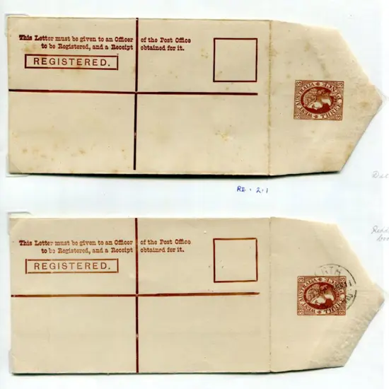 1903 8d stamp & text in brown RE 2.1 (1). One ...