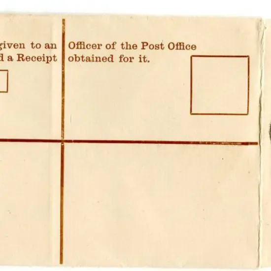 1906 3d stamp & text in brown. Cancelled to order ...