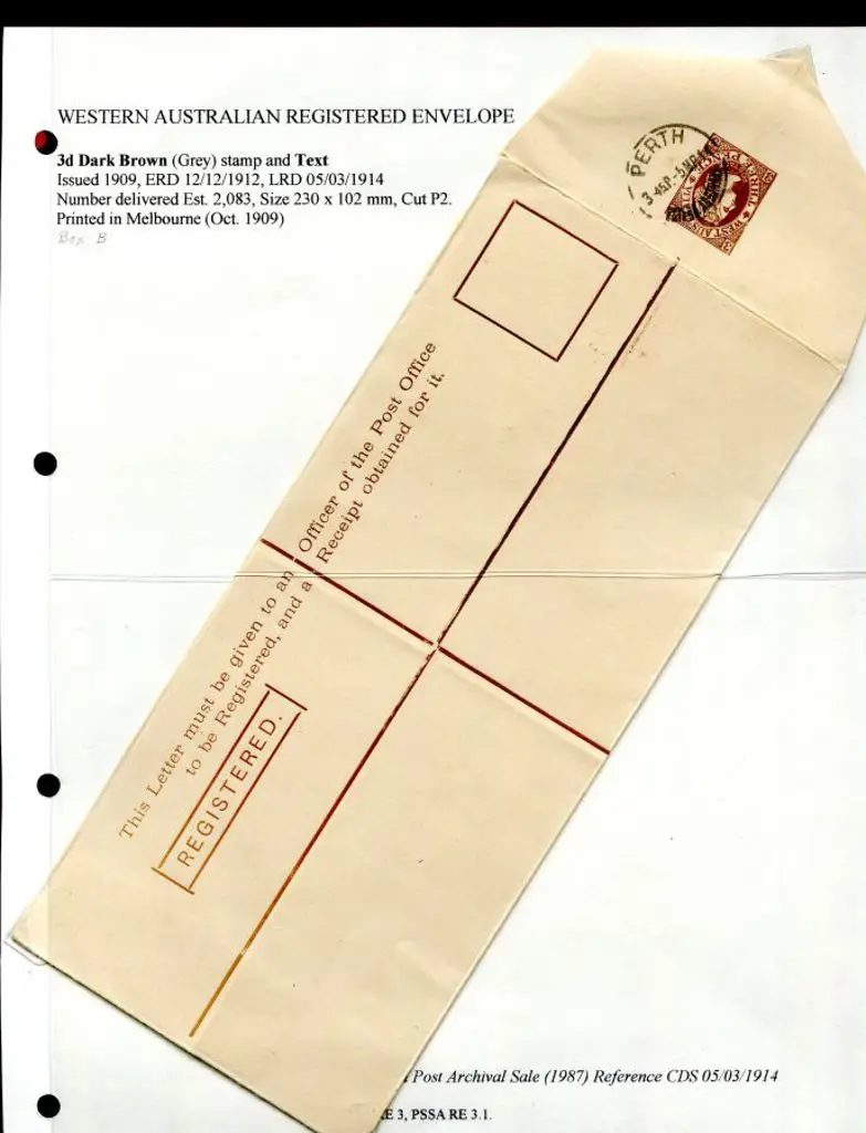 1909 3d stamp & text in dark brown, large size ... Image 1++