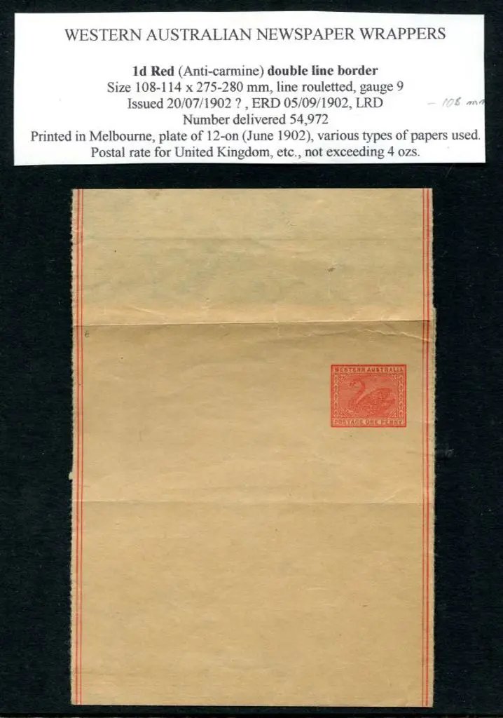 1902 1d red with double lined border. Fine unused ... Image 1++