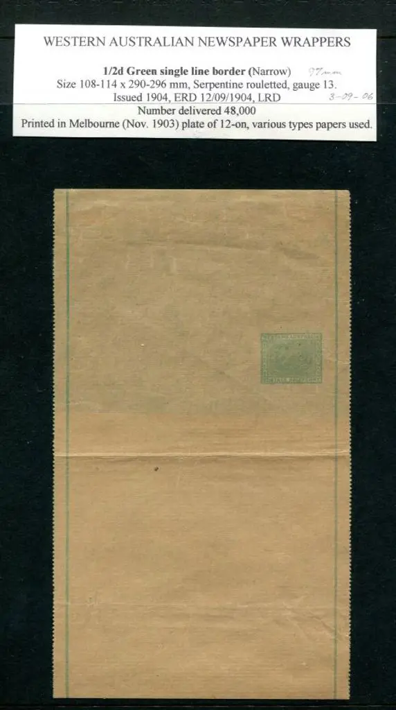 1903 ½d green with single lined border. Fine ... Image 1++