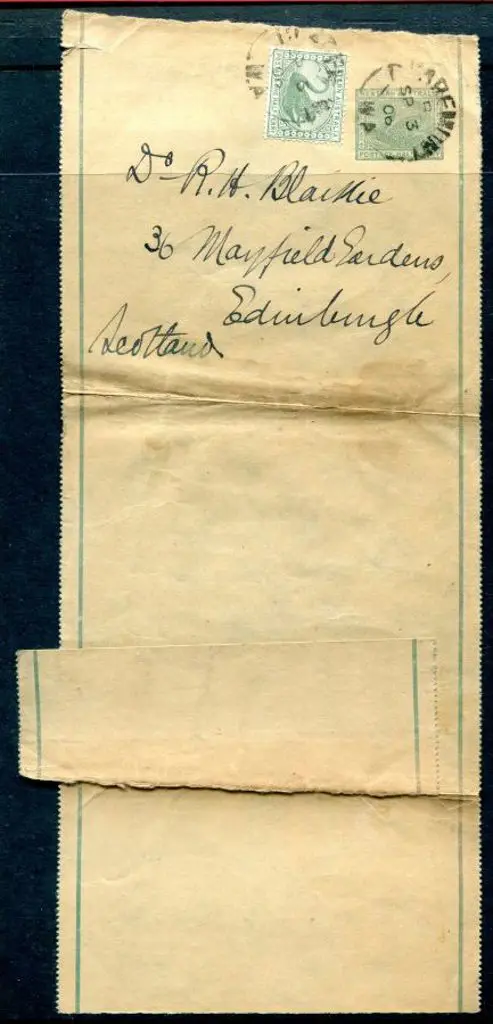 1903 ½d green with single lined border uprated by ... Image 1++