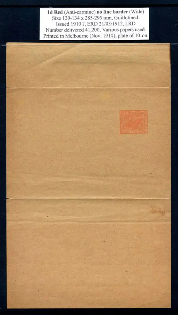 1910 1d red (130-134mm x 285-295mm), no line ... Image 1++