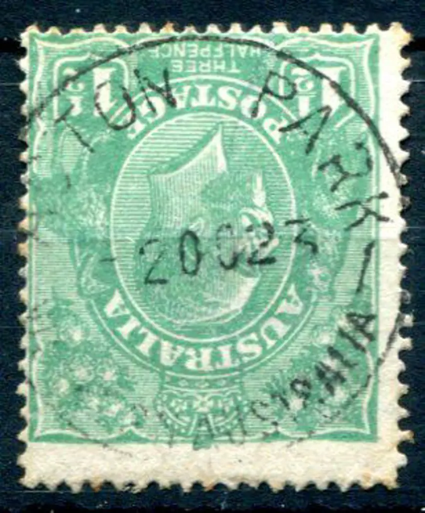 Acton Park A27 on 1½d green KGV for 2 OC 1923. ... Image 1++