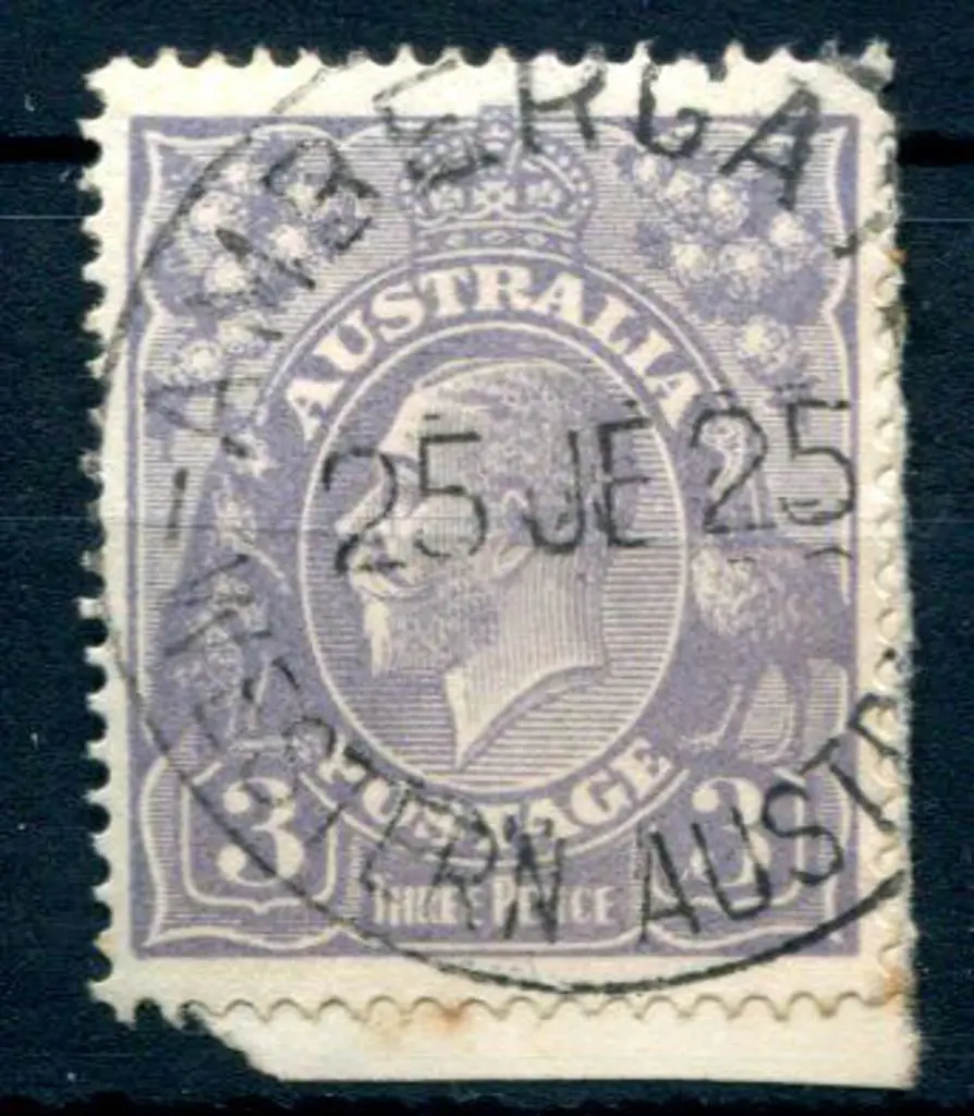 Ambergate A30 85% strike on 3d blue KGV dated 25 ... Image 1++