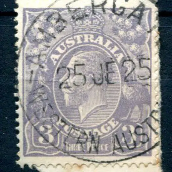 Ambergate A30 85% strike on 3d blue KGV dated 25 ...