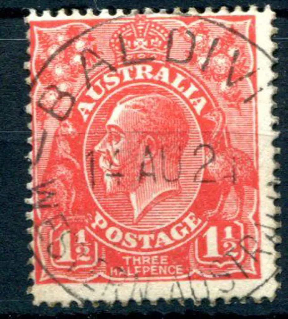 Baldivis A30 Crisp 85% strike on 1½d red KGV for ... Image 1++