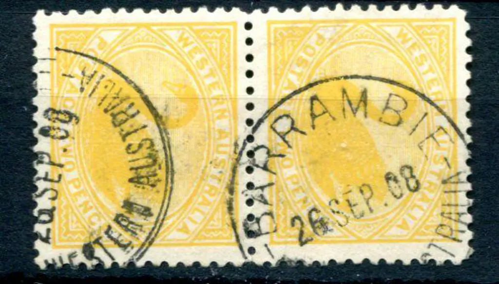 Barrambie A25 Two part strikes on 2d yellow swans ... Image 1++