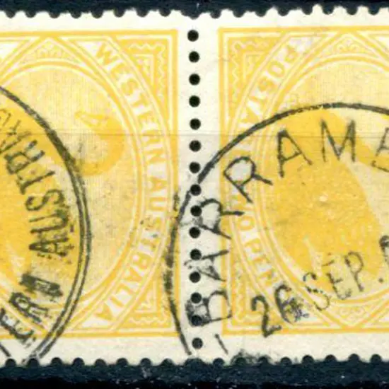 Barrambie A25 Two part strikes on 2d yellow swans ...