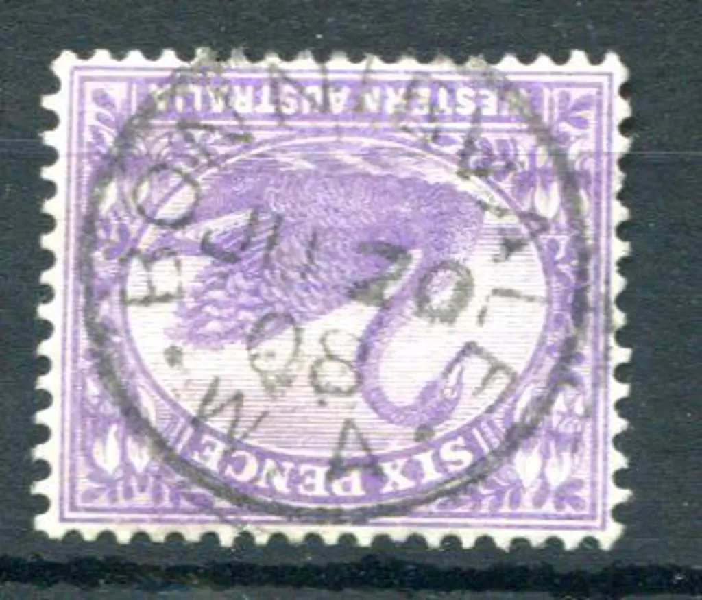 Bonnievale 3b-a on 6d violet swan (W crown A wmk) ... Image 1++