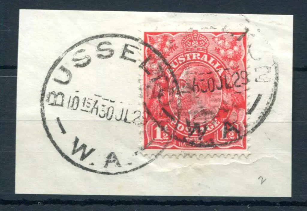 Busselton C31 T-a (early date) on 1½d red KGV ... Image 1++