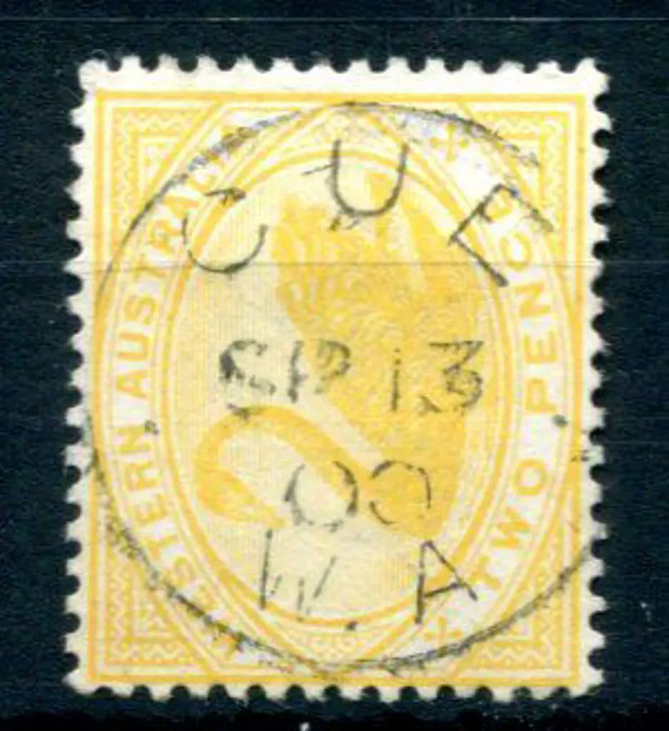 Cue 3b-d on 2d yellow swan with W crown A wmk for ... Image 1++