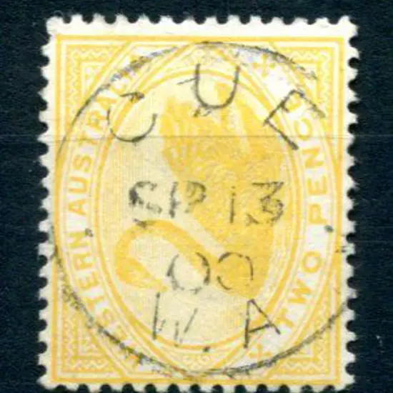 Cue 3b-d on 2d yellow swan with W crown A wmk for ...